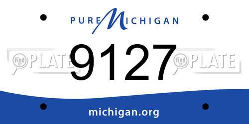 9127 Michigan License Plate