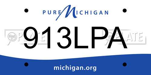 913LPA Michigan License Plate