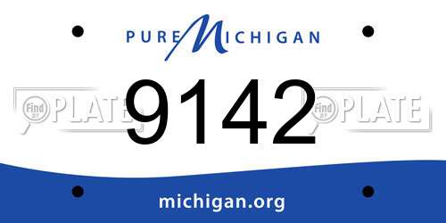 9142 Michigan License Plate
