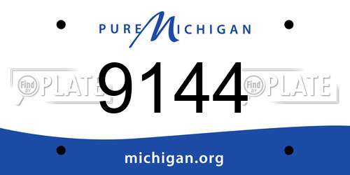 9144 Michigan License Plate