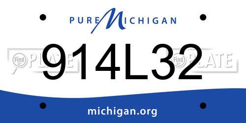 914L32 Michigan License Plate