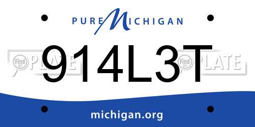 914L3T Michigan License Plate