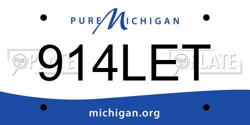 914LET Michigan License Plate
