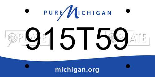 915T59 Michigan License Plate