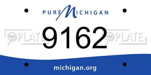 9162 Michigan License Plate