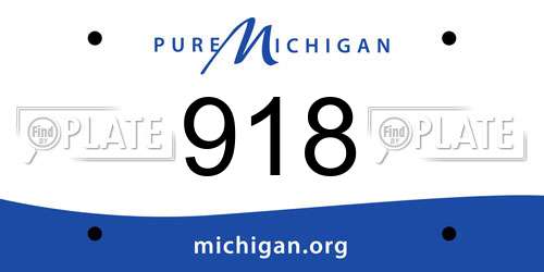 918 Michigan License Plate