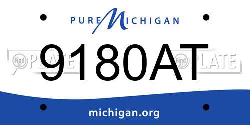 9180AT Michigan License Plate