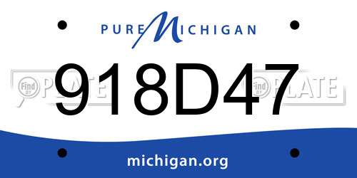 918D47 Michigan License Plate