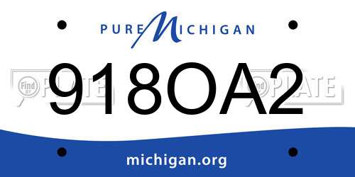 918OA2 Michigan License Plate