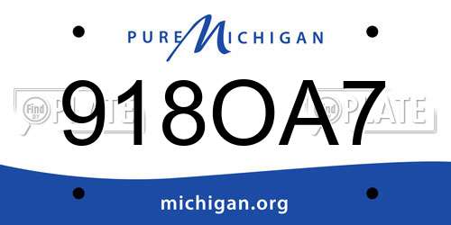 918OA7 Michigan License Plate