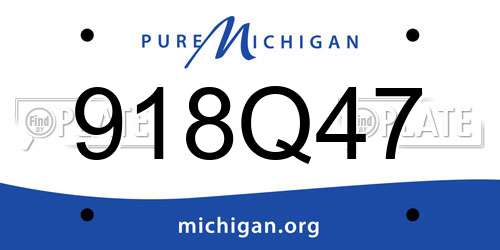 918Q47 Michigan License Plate