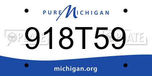 918T59 Michigan License Plate