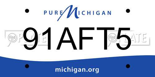 91AFT5 Michigan License Plate