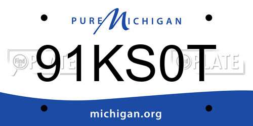 91KS0T Michigan License Plate