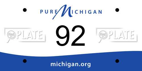 92 Michigan License Plate