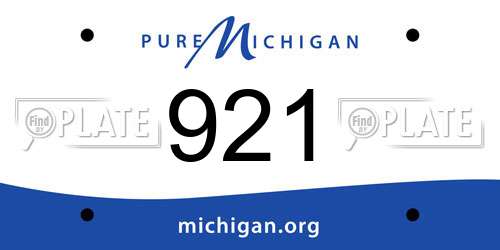 921 Michigan License Plate