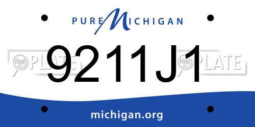 9211J1 Michigan License Plate