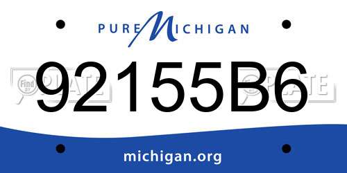 92155B6 Michigan License Plate