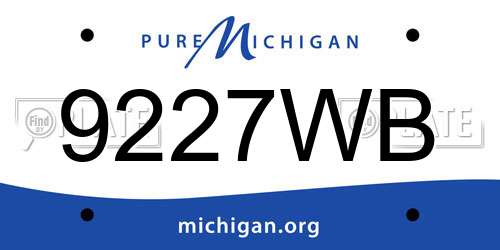 9227WB Michigan License Plate