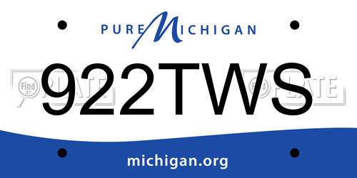 922TWS Michigan License Plate