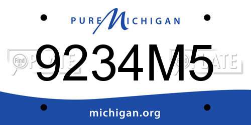 9234M5 Michigan License Plate