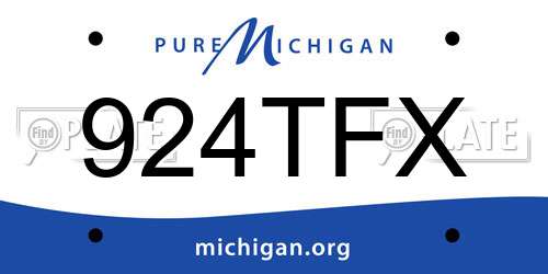 924TFX Michigan License Plate