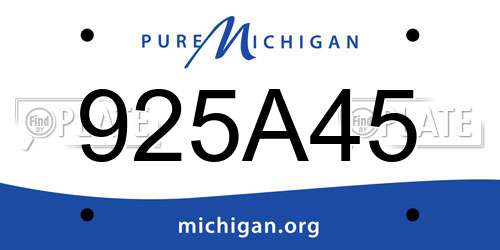 925A45 Michigan License Plate