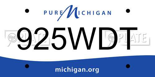 925WDT Michigan License Plate