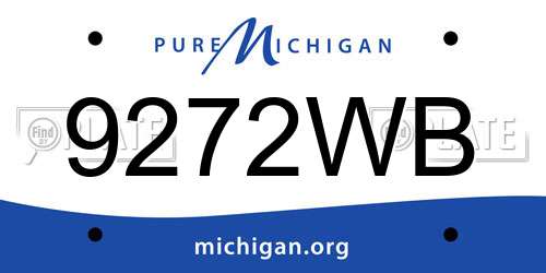 9272WB Michigan License Plate
