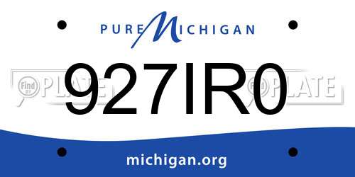 927IR0 Michigan License Plate