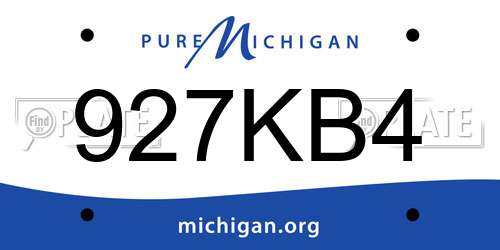 927KB4 Michigan License Plate