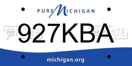 927KBA Michigan License Plate