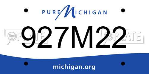 927M22 Michigan License Plate