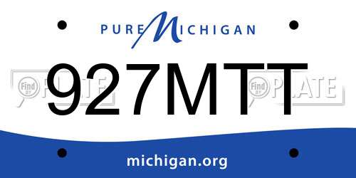 927MTT Michigan License Plate