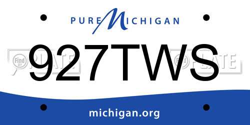 927TWS Michigan License Plate