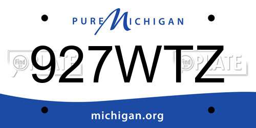 927WTZ Michigan License Plate