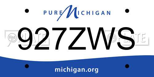 927ZWS Michigan License Plate
