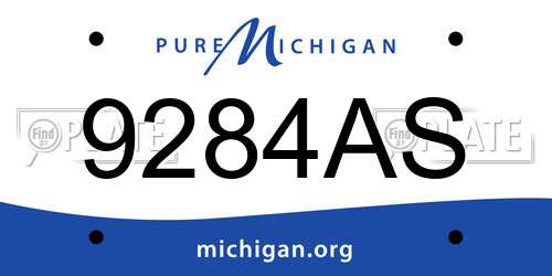 9284AS Michigan License Plate