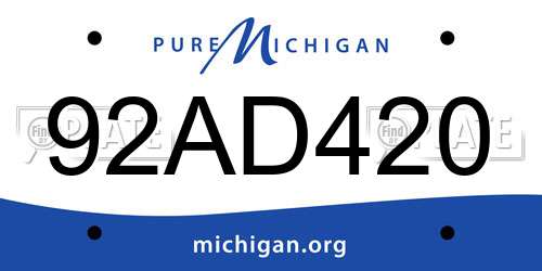 92AD420 Michigan License Plate