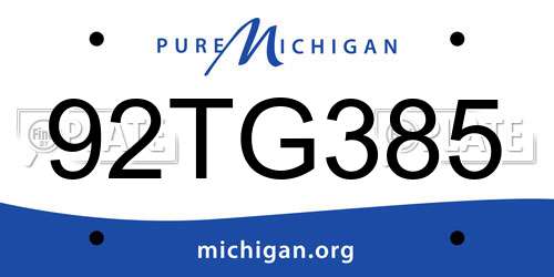 92TG385 Michigan License Plate