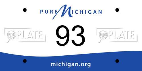 93 Michigan License Plate