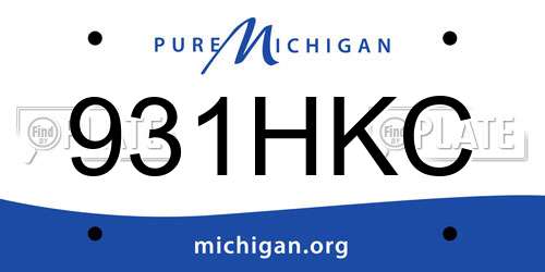 931HKC Michigan License Plate