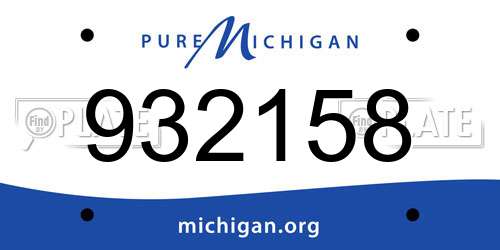 932158 Michigan License Plate