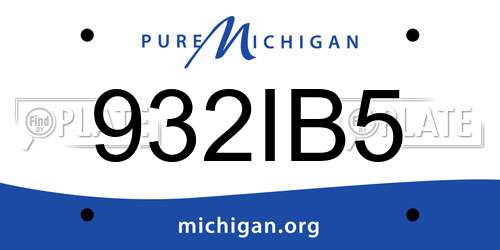 932IB5 Michigan License Plate