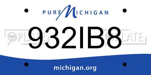 932IB8 Michigan License Plate