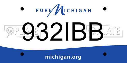932IBB Michigan License Plate