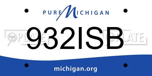 932ISB Michigan License Plate
