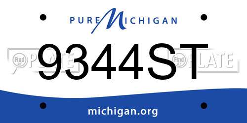 9344ST Michigan License Plate