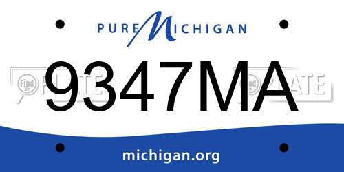 9347MA Michigan License Plate