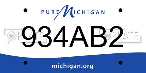934AB2 Michigan License Plate